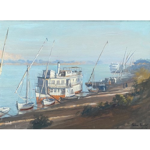 A Paddle Steamer Moored on the Edge of the River Nile